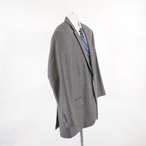 Pronto Uomo Platinum Black Gray Blue Check Tweed Wool Sport Coat 52R 2 Button - Picture 7 of 12